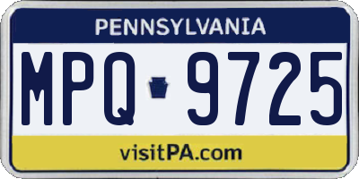 PA license plate MPQ9725