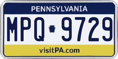 PA license plate MPQ9729