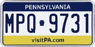 PA license plate MPQ9731