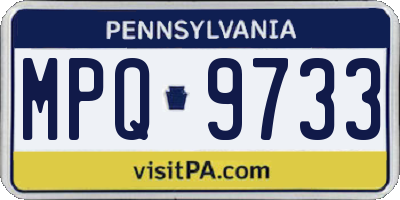 PA license plate MPQ9733