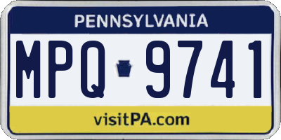 PA license plate MPQ9741