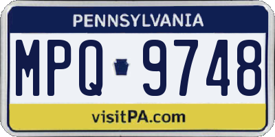 PA license plate MPQ9748