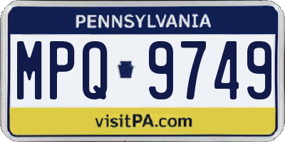 PA license plate MPQ9749