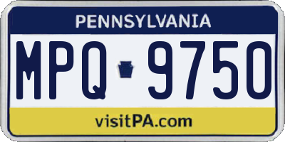 PA license plate MPQ9750