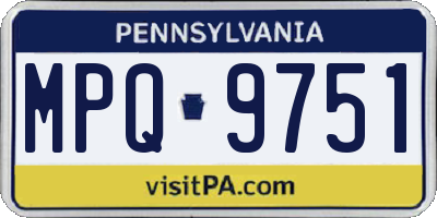 PA license plate MPQ9751
