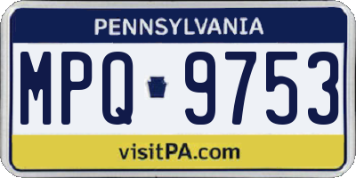 PA license plate MPQ9753