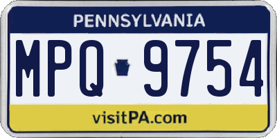 PA license plate MPQ9754