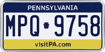 PA license plate MPQ9758