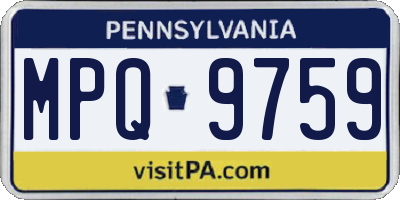 PA license plate MPQ9759