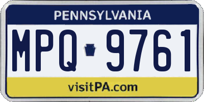 PA license plate MPQ9761
