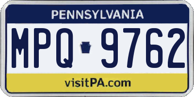 PA license plate MPQ9762