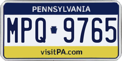 PA license plate MPQ9765