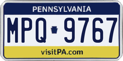 PA license plate MPQ9767