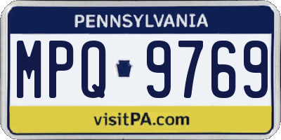 PA license plate MPQ9769