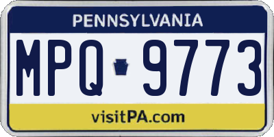 PA license plate MPQ9773