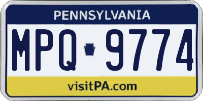 PA license plate MPQ9774
