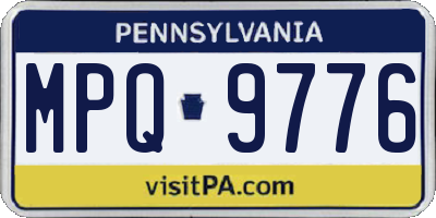 PA license plate MPQ9776