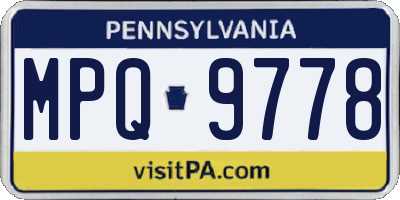 PA license plate MPQ9778