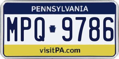 PA license plate MPQ9786
