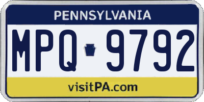 PA license plate MPQ9792