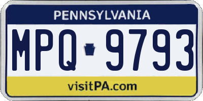 PA license plate MPQ9793