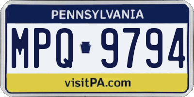 PA license plate MPQ9794
