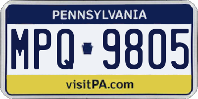 PA license plate MPQ9805