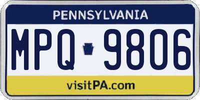 PA license plate MPQ9806