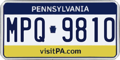 PA license plate MPQ9810