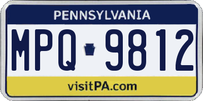 PA license plate MPQ9812