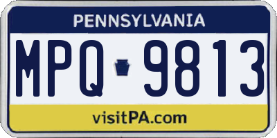 PA license plate MPQ9813