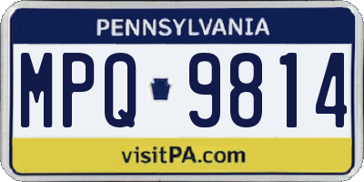 PA license plate MPQ9814