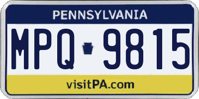 PA license plate MPQ9815