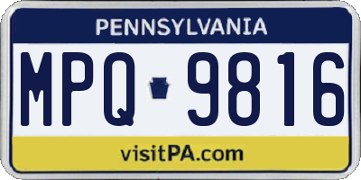PA license plate MPQ9816