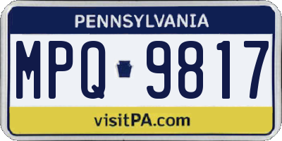 PA license plate MPQ9817