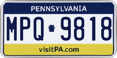 PA license plate MPQ9818
