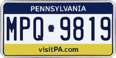 PA license plate MPQ9819