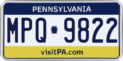 PA license plate MPQ9822