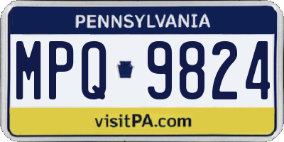 PA license plate MPQ9824