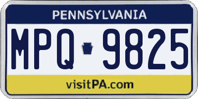 PA license plate MPQ9825