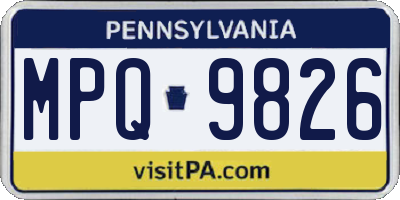 PA license plate MPQ9826