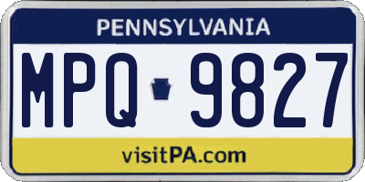 PA license plate MPQ9827