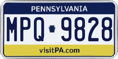 PA license plate MPQ9828