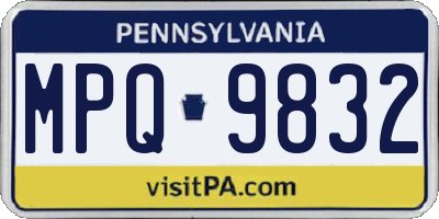PA license plate MPQ9832