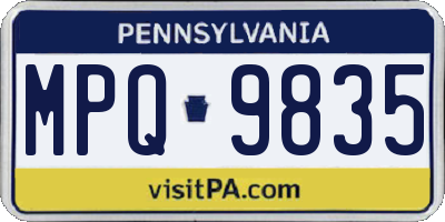PA license plate MPQ9835