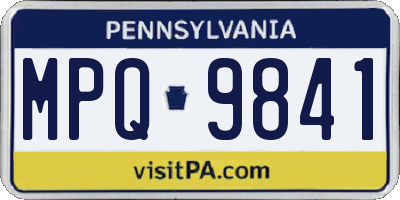 PA license plate MPQ9841