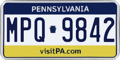 PA license plate MPQ9842