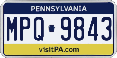 PA license plate MPQ9843