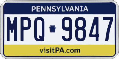 PA license plate MPQ9847