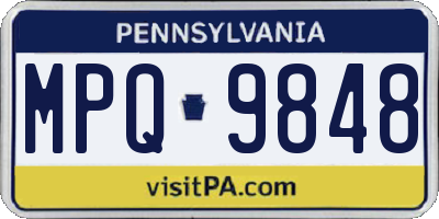 PA license plate MPQ9848